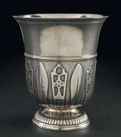 Early Louis XV tulip shaped silver beaker